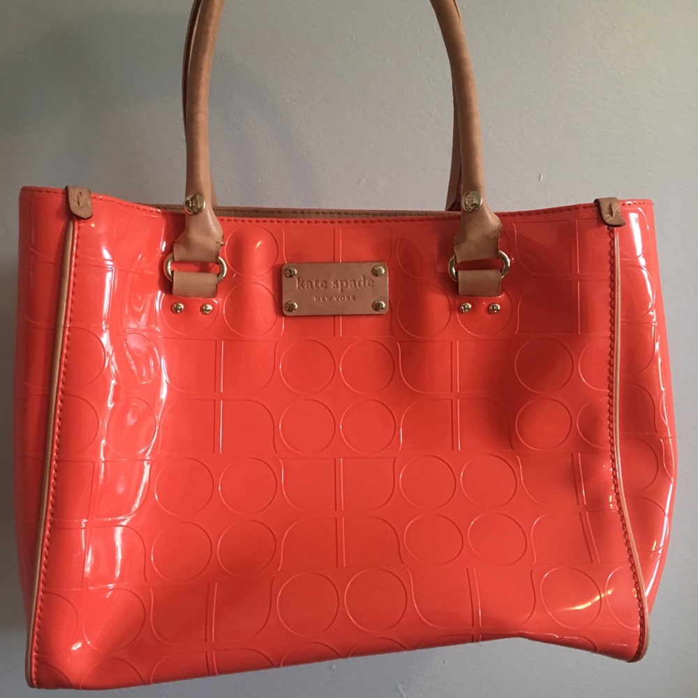 Kate Spade Coral Embossed Patent Leather Tote